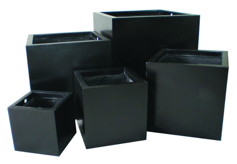 Fibrestone Contemporary Box Planter (75 x 75 x 75cm, Black)